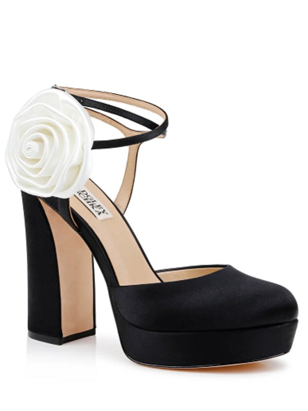 Badgley Mischka Janessa Rosette Satin Platform Pumps